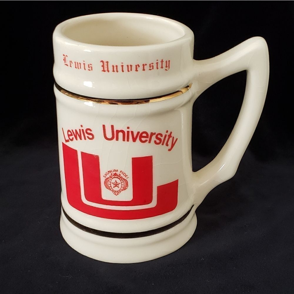 Vintage Ceramic Lewis University Stein Mug
